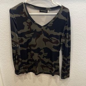 Camouflage polyester longsleeve T-shirt